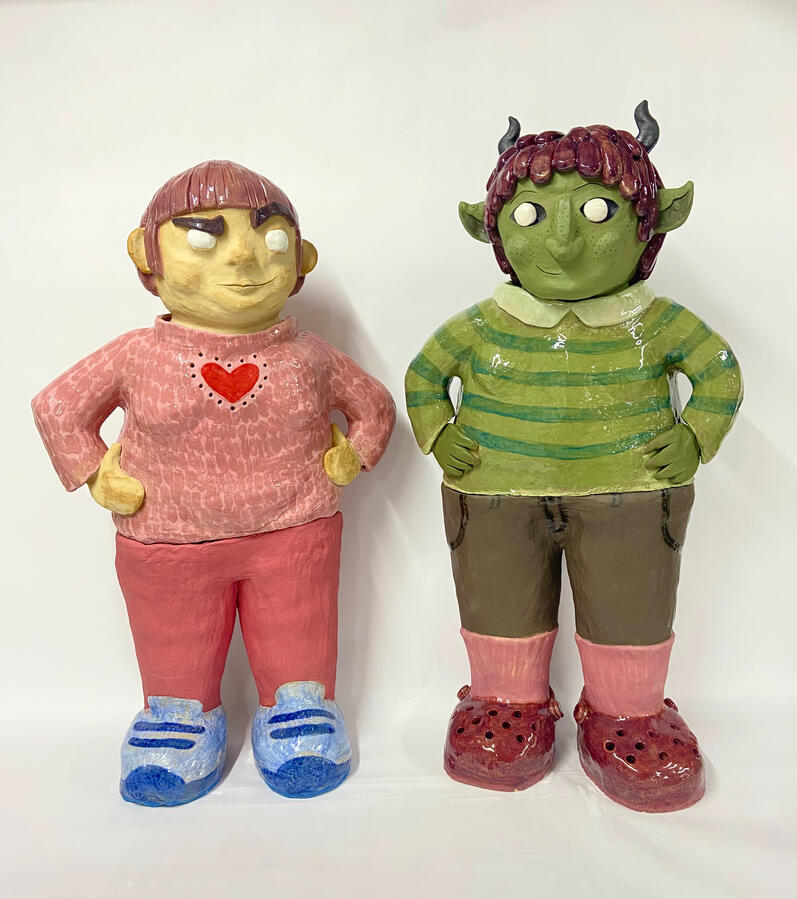 Darby &amp; Achlys, 3ft tall ceramic sculptures (2025)